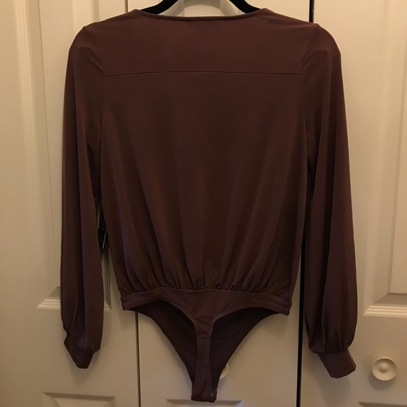 NEW with tags! Draped V-Neck thong bodysuit - Picture 3 of 6